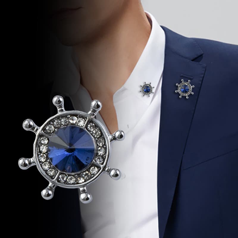 Estilo Marinho Âncora Leme Colar Pino Fivela Masculino E Feminino Flor Camisa Terno Broche corsage Jóias
