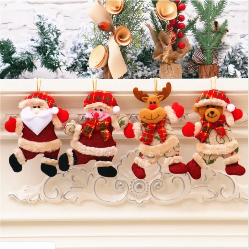 Enfeites de Natal Boneco para Pendurar na Árvore de Natal com Decoração de Neve para Casa e Mesa