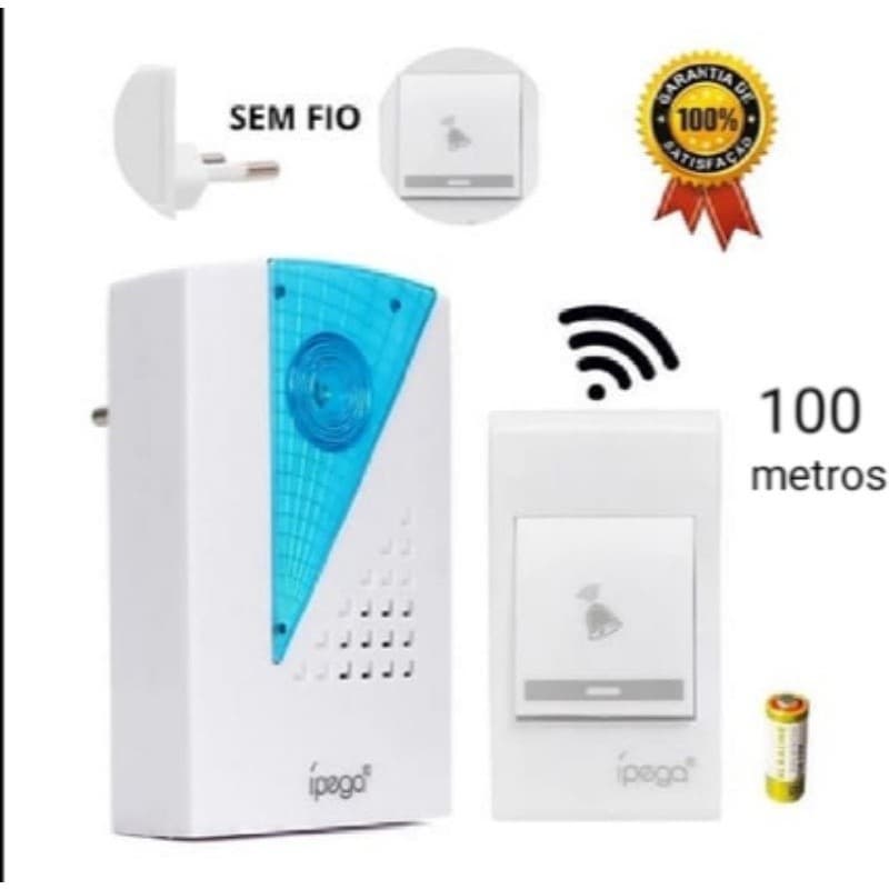 Campainha Residencial sem fio 100 metros a mais top da Shoppe com 36 Toques Simples e Harmônicos