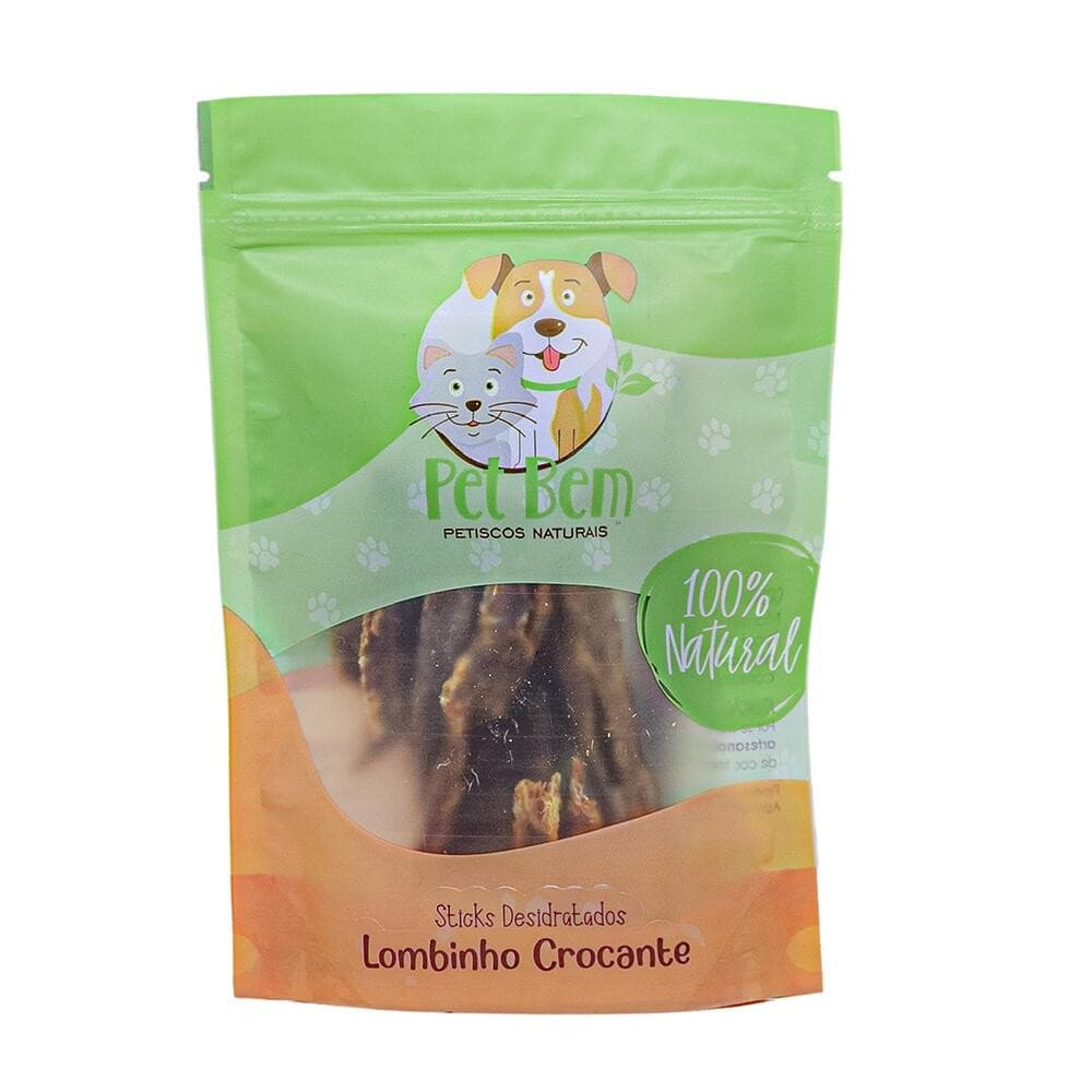 Lombinho Crocante Petisco Natural para Cães e Gatos 60gr - Pet Bem