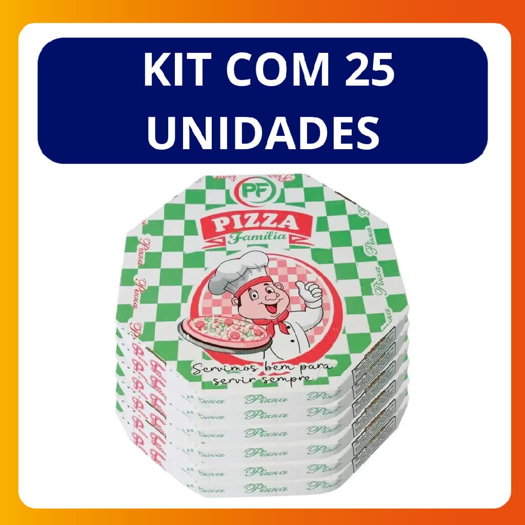 Embalagem Pizza Mercantil Oitavada 25cm C/25