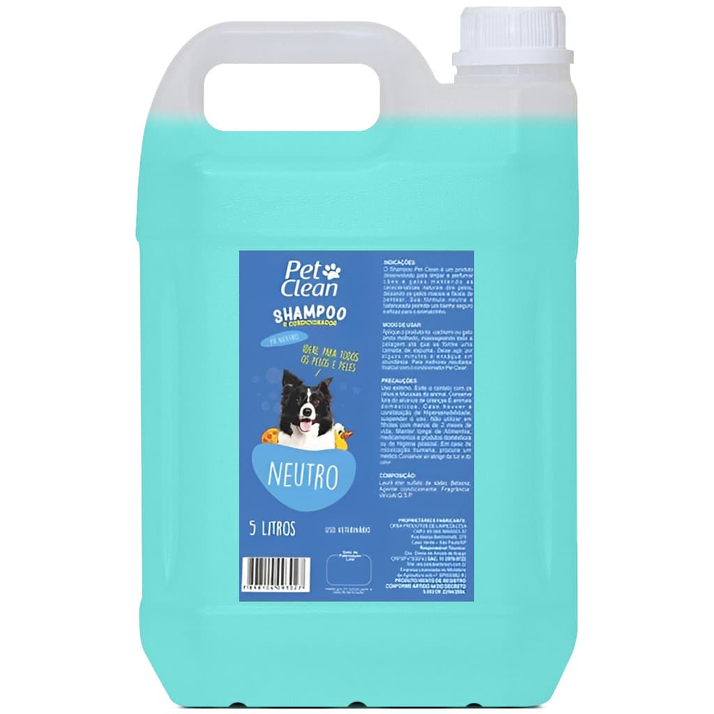 Shampoo E Condicionador Para Cães Pet Clean Galão De 5L