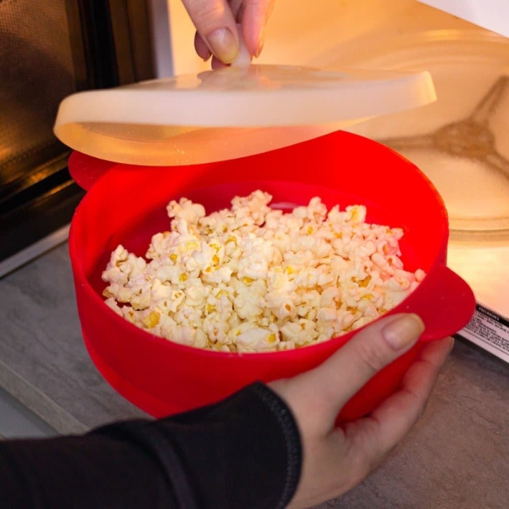 Balde Pipoca Silicone Pipoqueira Para Micro-ondas Sem Óleo Alimentos Cozinha Fácil Prático Saudável