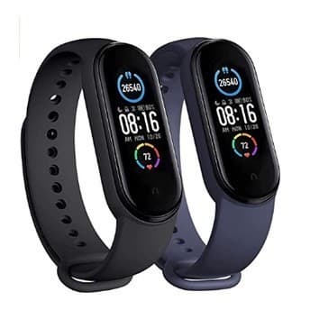 Kit 2 pulseiras para Mi Band 3 4 5 6 7 8 9 - [Preta e Azul Petróleo] [Não acompanha relógio]