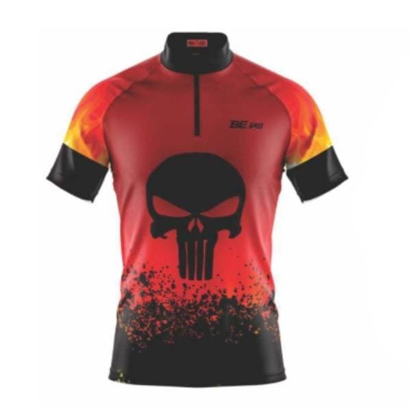 Camisa Ciclismo Esporte Bike Ciclista C/proteçao Uv - Punisher Preto e Vermelho