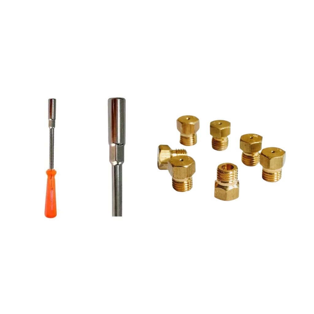 Chave Canhão 7 mm Profissional Sextavada + 7 Bicos Para Converter Gás Fogão Cooktop Cozinha Para Glp Botijão