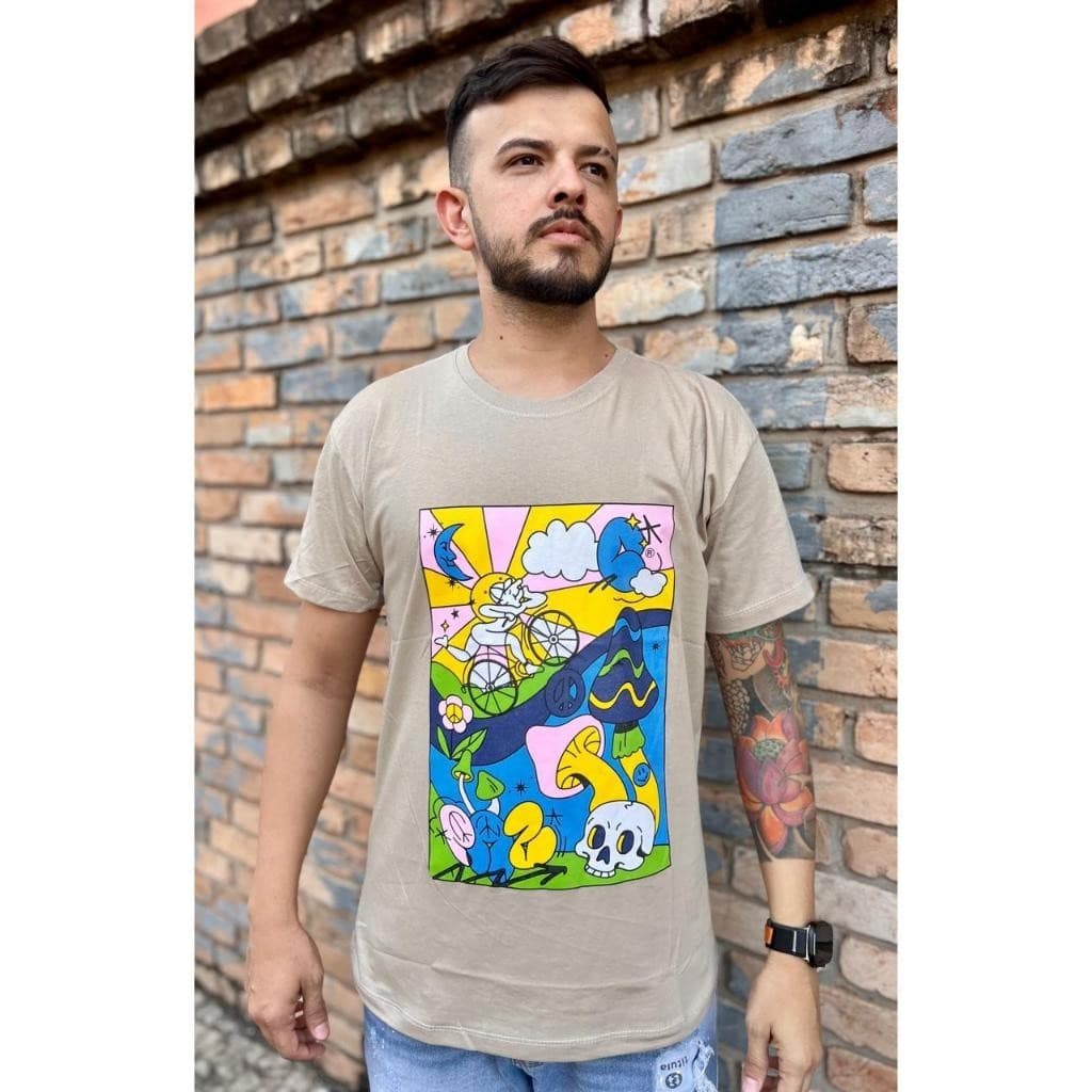 CAMISETAS MASCULINA P M G GG Estampada Colorido