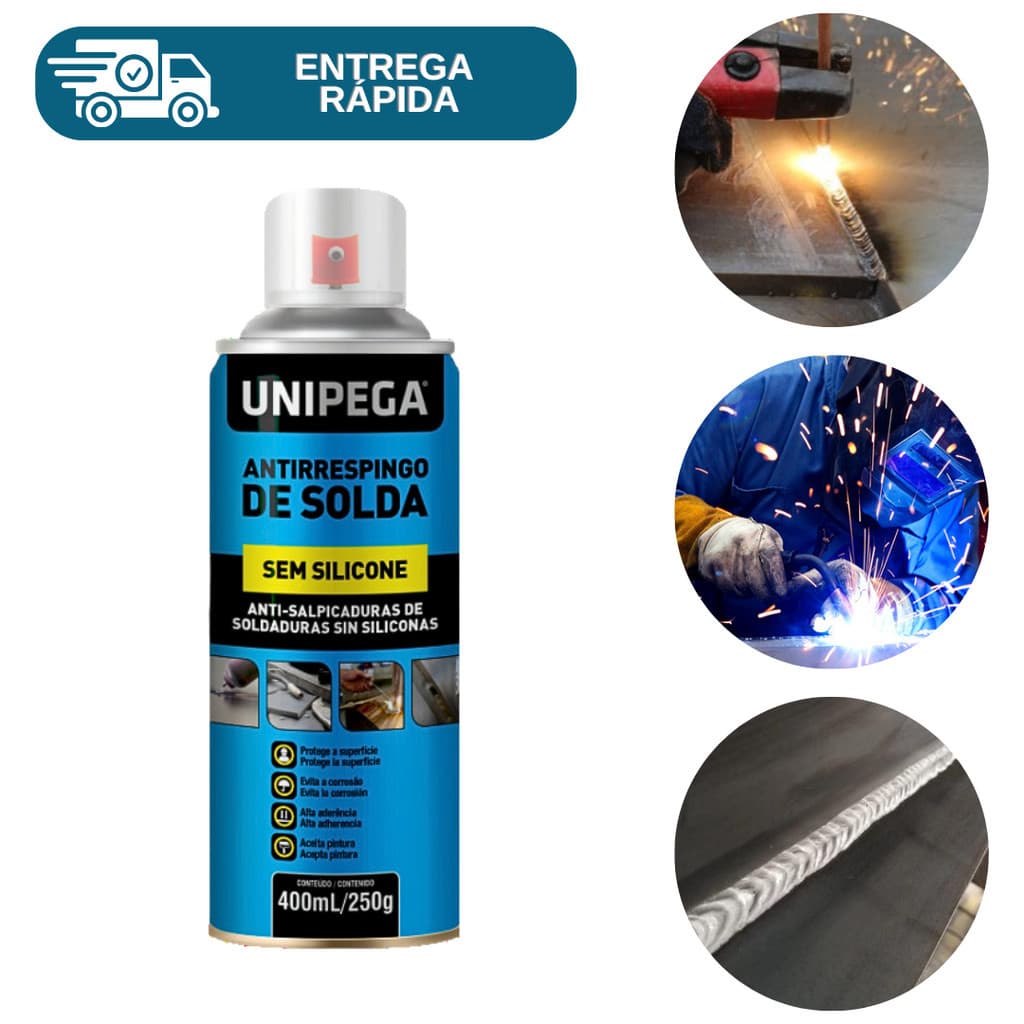 Antirrespingo De Solda Sem Silicone 400ml Permite Pintura Spray Anti Corrosão Unipega Profisssional