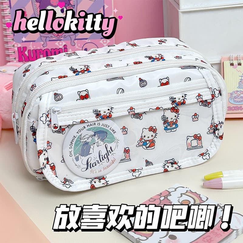 Estojo De Lápis Kitty De Grande Capacidade Papelaria Cosméticos Prêmios De Artigos Para Estudantes Material De Escritório