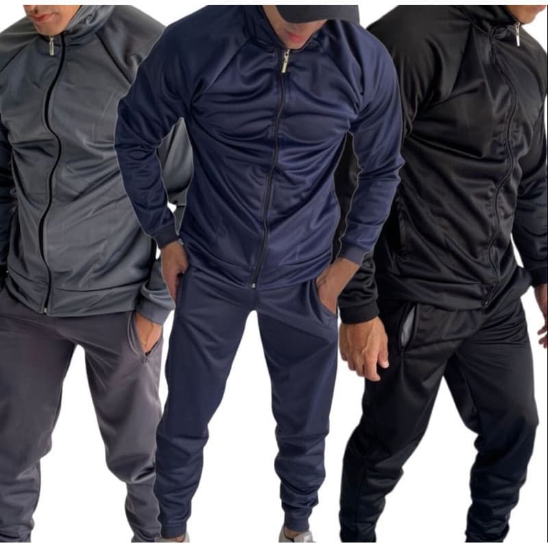 Casaco Jaqueta Casual e esporte em Tecido Chimpa com gola alta Ideal Para Treino Corrida Academia Para Inverno e Outono