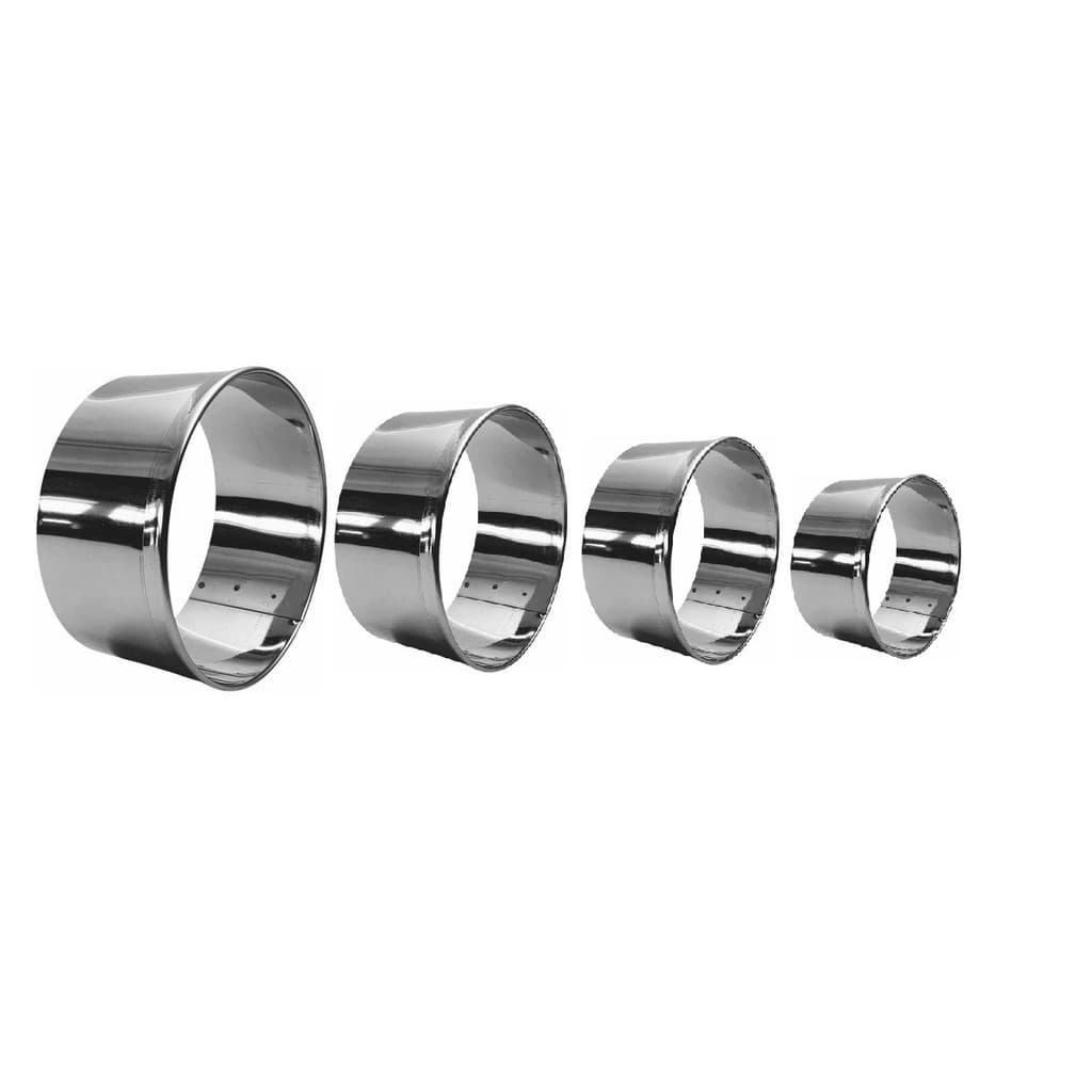 Kit 4 Pecas Jogo Cortador Aro Em Aco Inox Para Massas Cozinha Confeitaria
