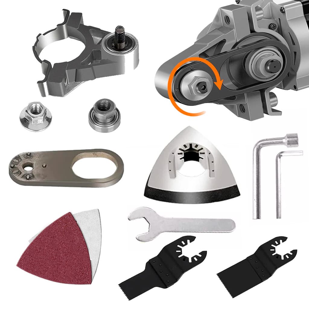 Kit Adaptador Lixadeira Esmerilhadeira Multifunção Oscilante M14 + 9 Acessórios Disco de Corte Lixa