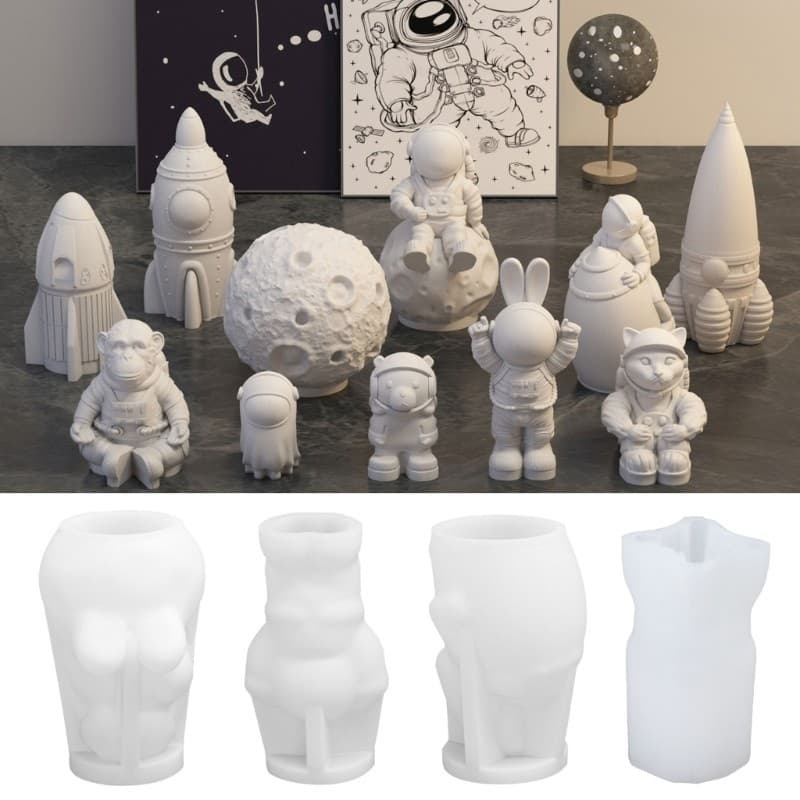 Blala Flexível Casa Ornamento Resina Molde De Silicone Para Criar Astronauta Ornamentos Artesanato E Moldes De Cozimento