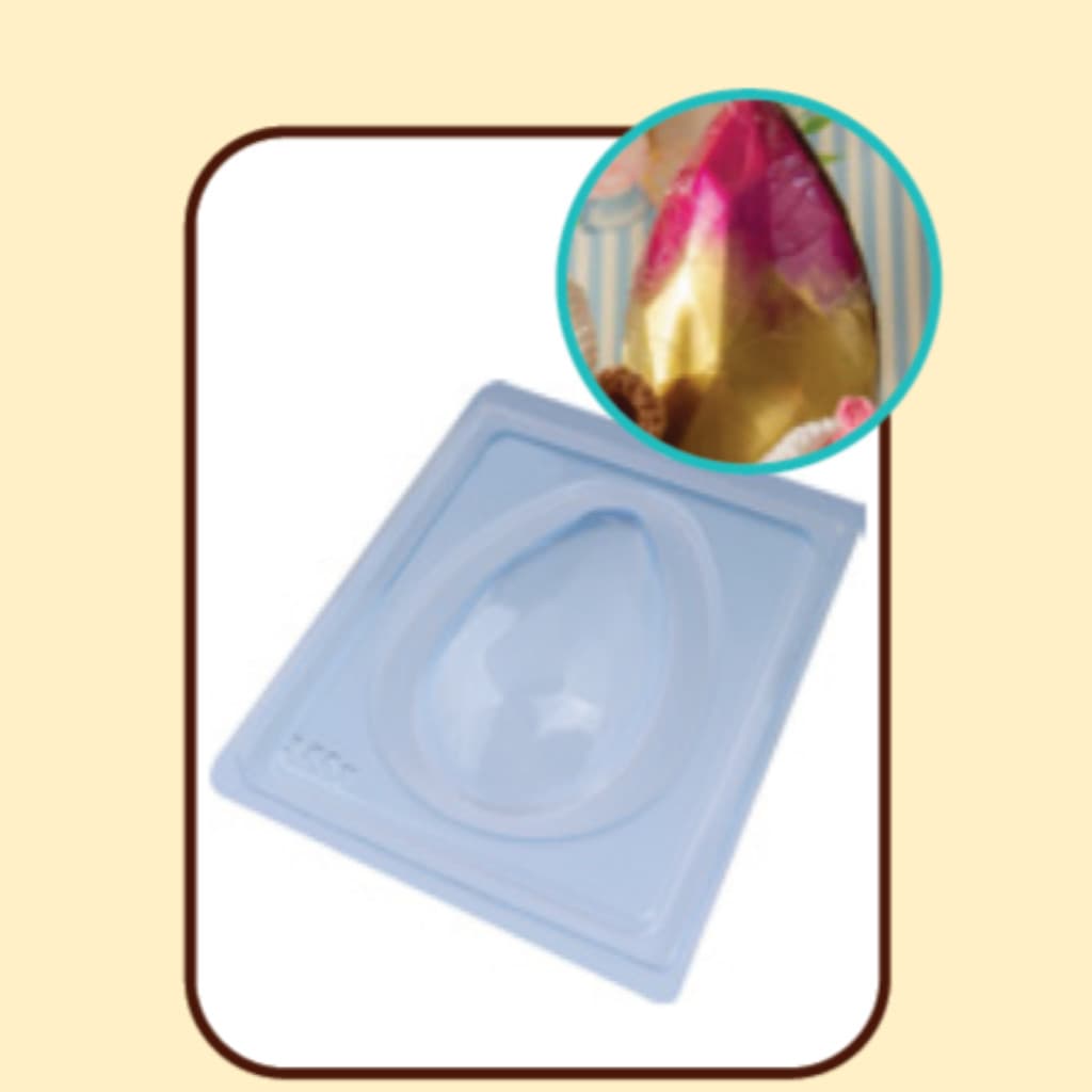 Forma com Silicone 3 partes para Chocolate Ovo de Páscoa 350 g Lapidado - Forma para chocolate - Forma ovo de Páscoa