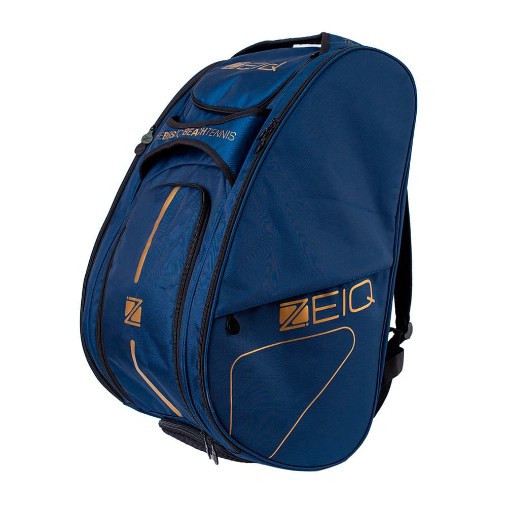 Raqueteira Zeiq BT Pro Azul e Dourada