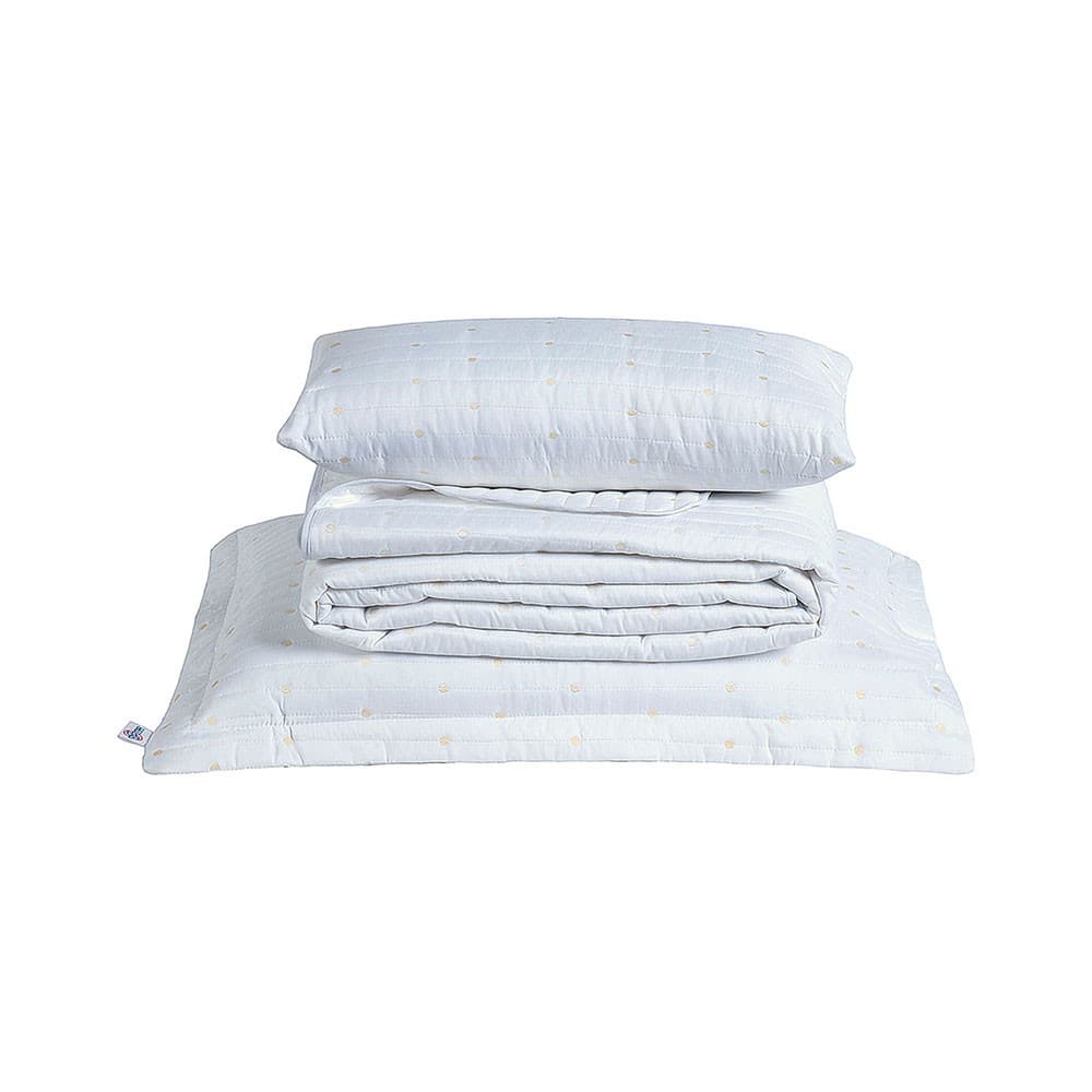 Kit Cobre Leito Solteiro 4 Peças Bordado 400 Fios Almofada Matelado com Porta Travesseiro