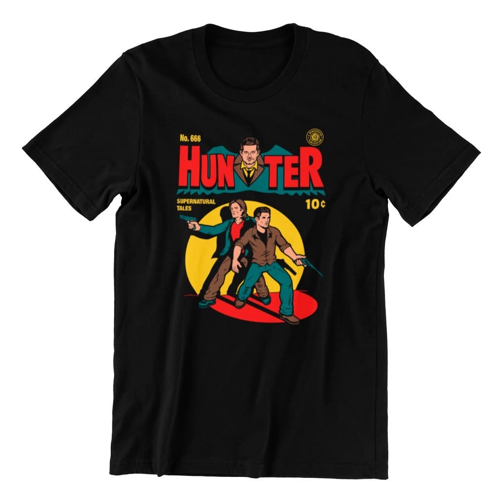 Camisa Camiseta Básica Unissex Hunter Supernatural Serie Personagens Comics