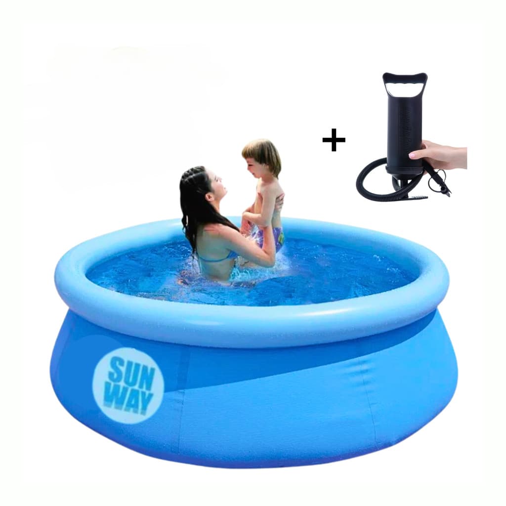 Piscina Inflável Redonda C/Borda Inflável Capacidade 1000L C/Bomba De Ar