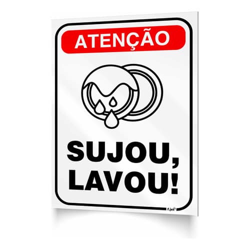 Placa Sinalização Sujou Lavou Cozinha República Casa Ps1mm