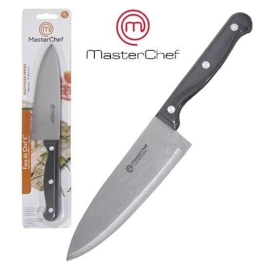 Faca do Chef 6'' Inox Cabo Preto Master Chef Cozinha Restaurante