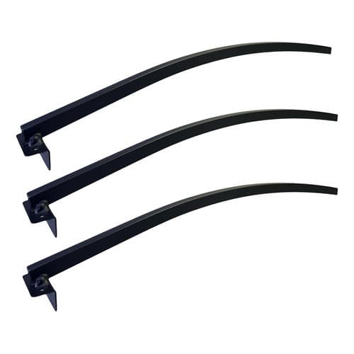 Kit 3 Suporte Braço Refletor Led Fachada Base L Curvado 60cm