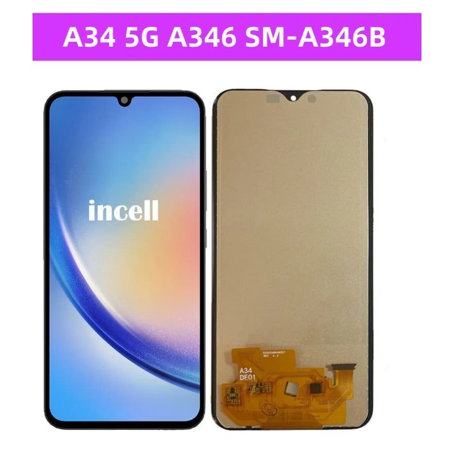 6.6" Premium Incell Display A34 5G Compativel A346 SM-A346B/DS Frontal Touch Tela 100% Teste
