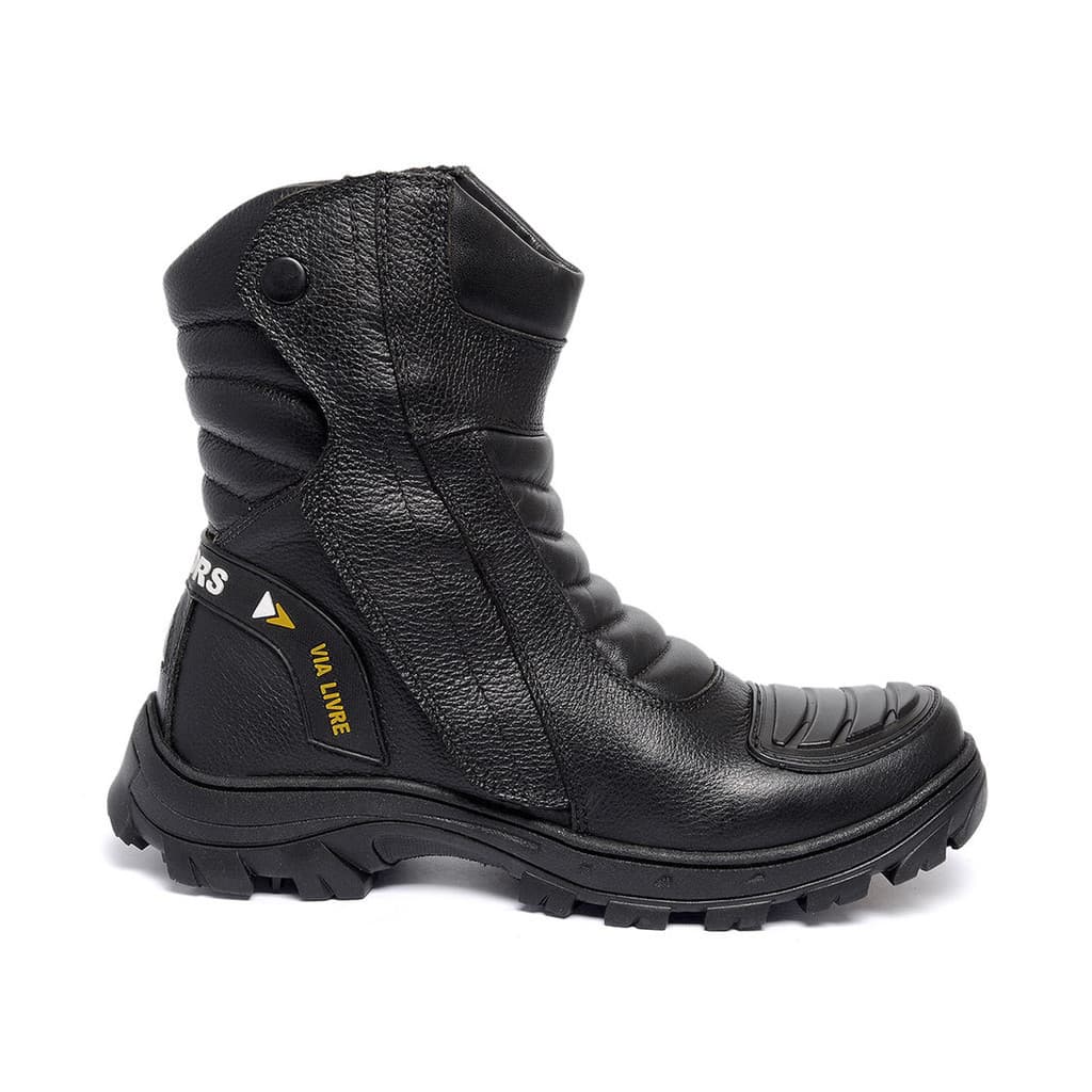 Bota Masculina Cano Médio Resistente Motociclista Moderna Via Livre