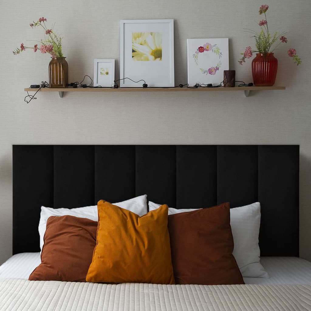 Cabeceira de Cama Box Casal Modulada Estofada KIT 7 PEÇAS Adesiva Modular