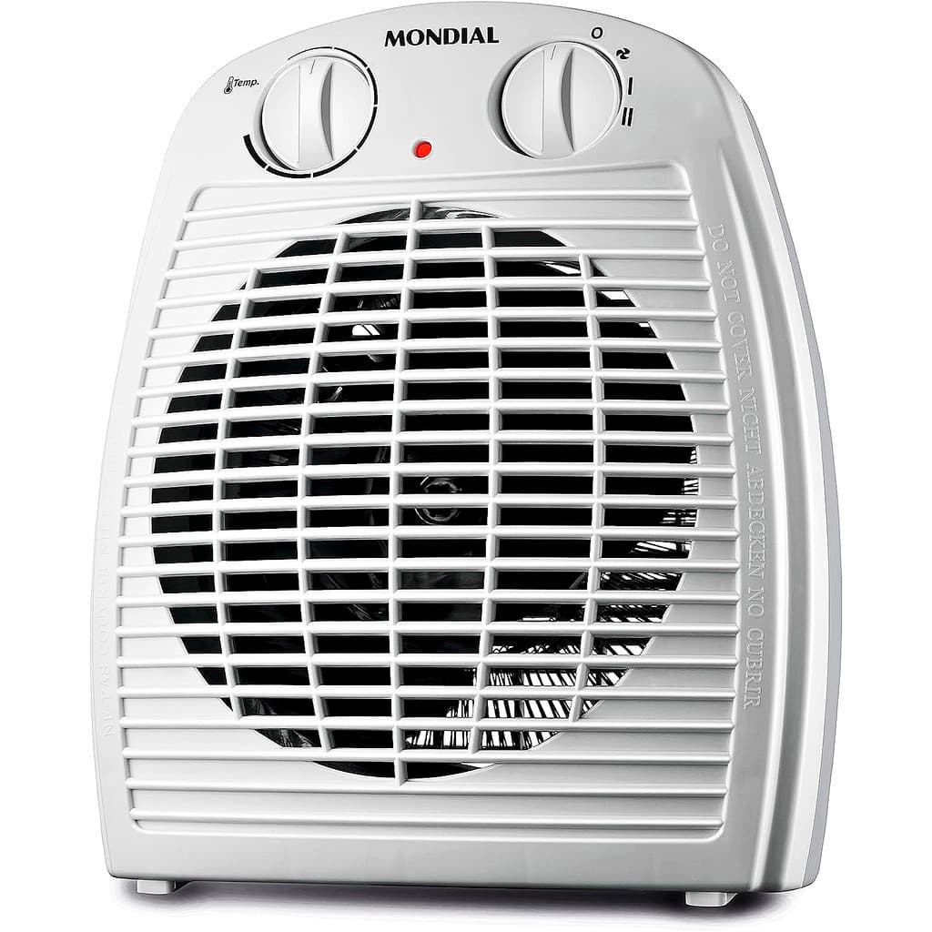 Aquecedor A Ar Ambiente Elétrico Mondial 3 Em 1 Silencioso Portátil Cinza/Branco 1500W, 220V- A-08