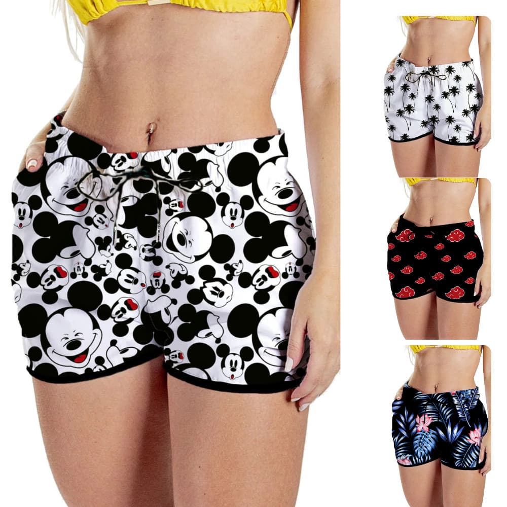Short feminino tactel mickey  personagen.