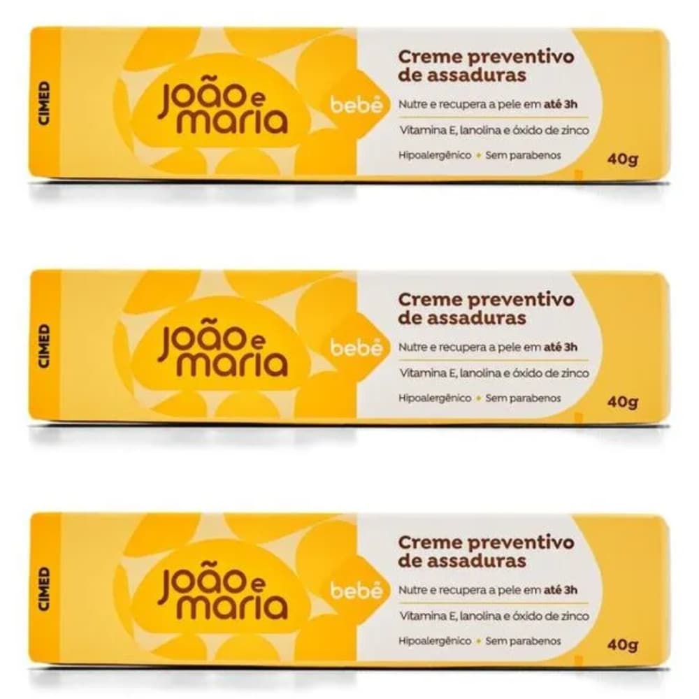 KIT C/ 3UN POMADA DE BEBE JOAO E MARIA CIMED 40G