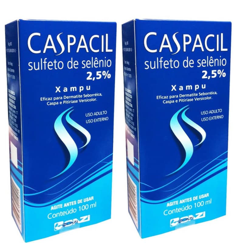 KIT COM 2 SHAMPOO CASPACIL 100ML ANTICASPA SULFETO DE SELÊNIO