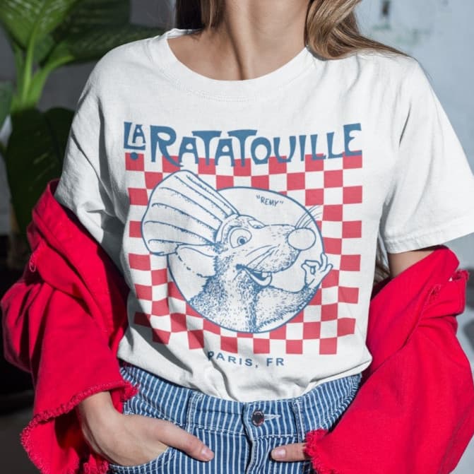Blusa Ratatouille Confortável 100% Algodão Unissex com Estampada