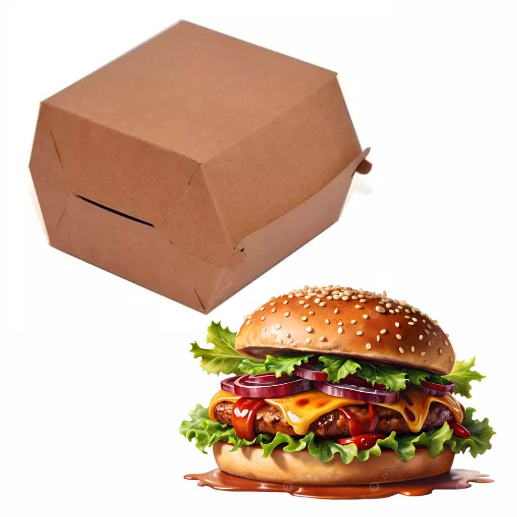 Caixinha Caixa Hambúrguer Lanche Delivery Kraft c 50 unid