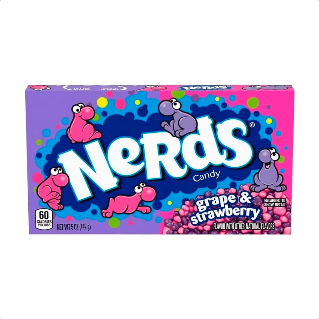 BALAS NERDS UVA E MORANGO THEATER BOX 141g