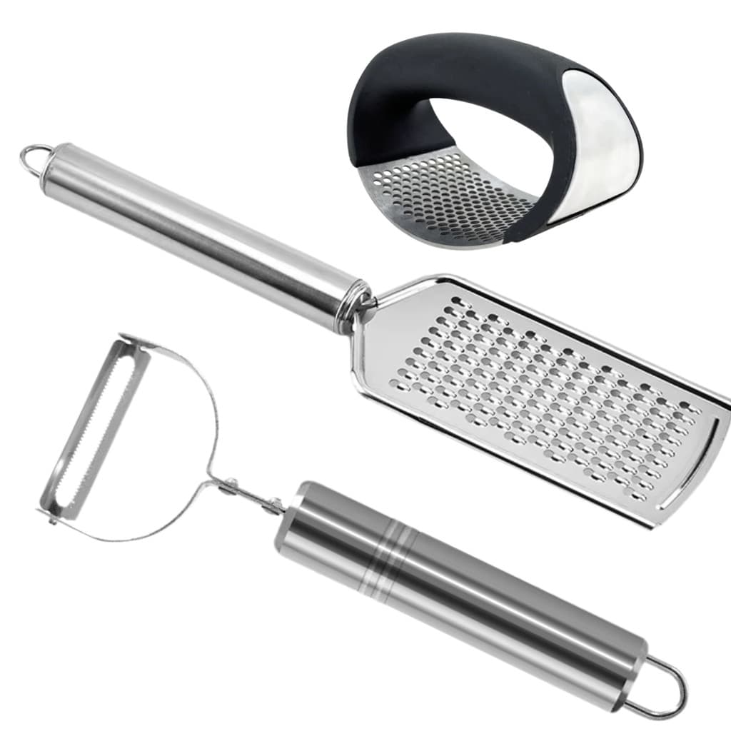 Ralador De Legumes Queijo Descascador de LegumesAmassador de alho Aço Inox Utensílios Cozinha