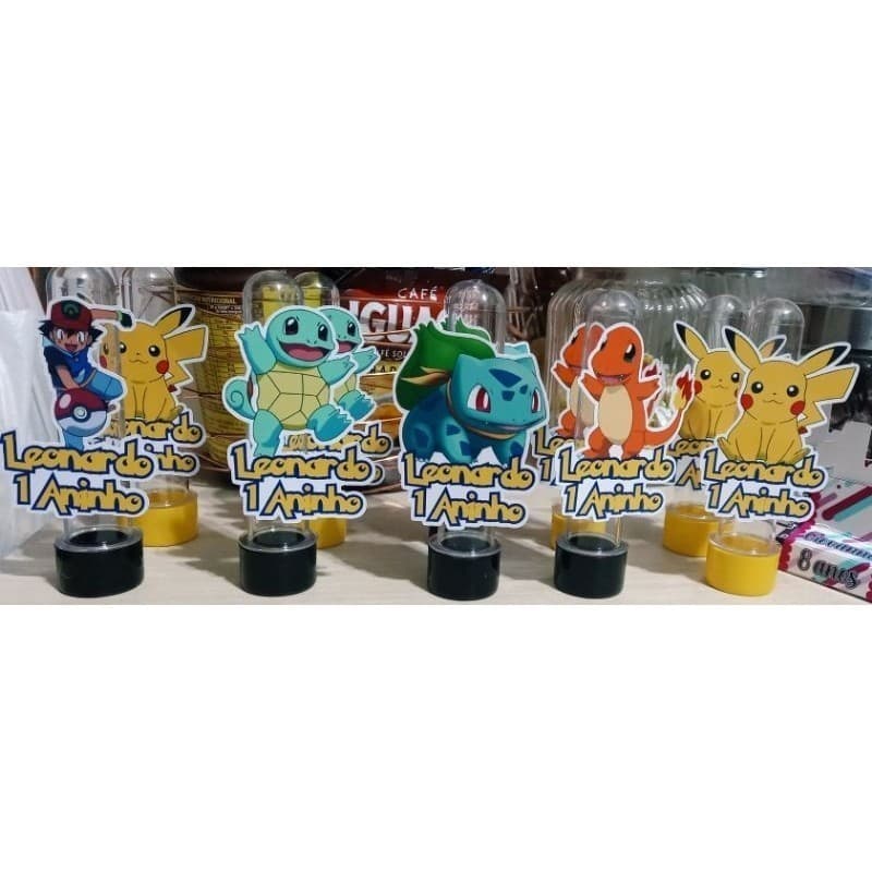 10 tubete personalizado para festas tema Postit e Pokemonsters