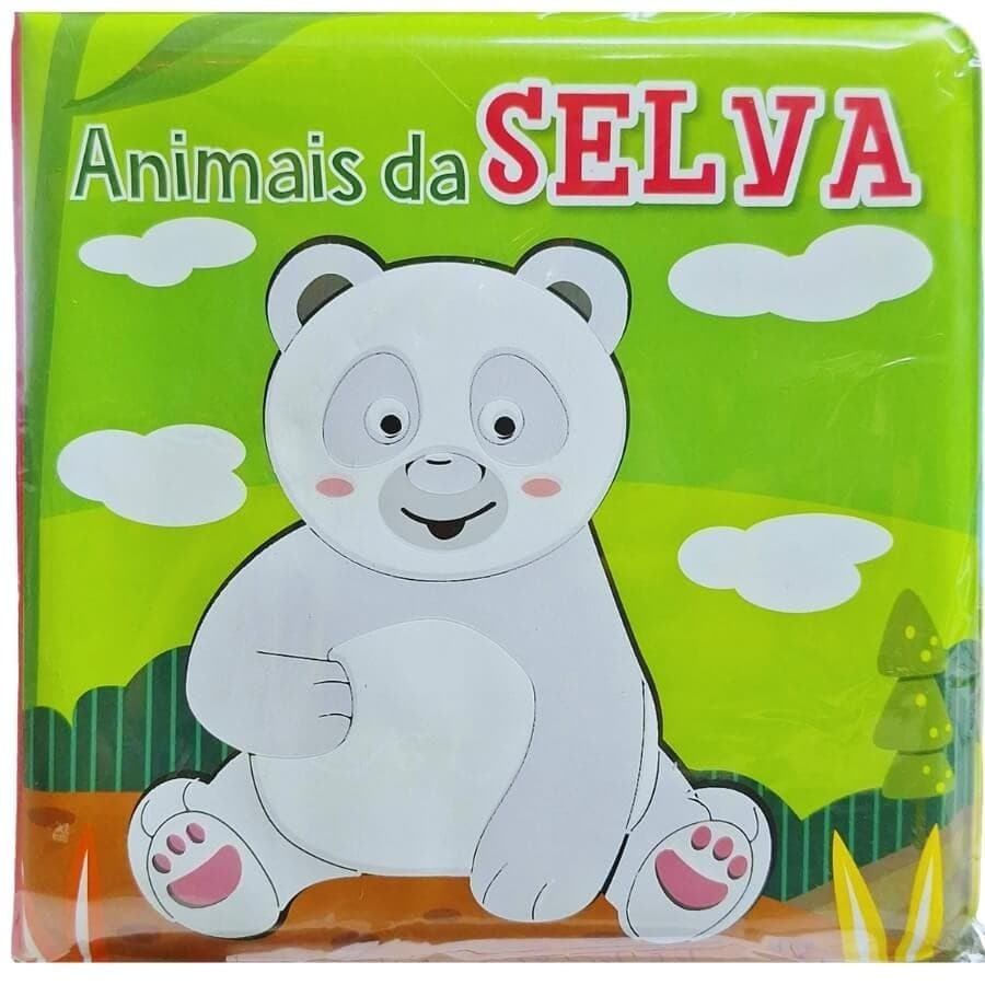 Livro de Banho Bebê Banho Animais da Selva Coleção Molhe e Veja as Cores