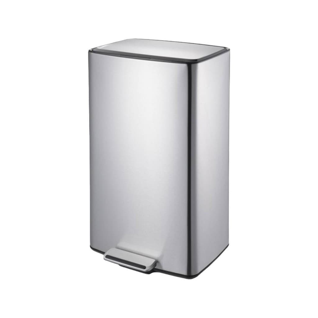 Lixeira Retangular C/ Pedal e Balde 40 L Aço Inoxidável Escovado Linha Plana Brinox