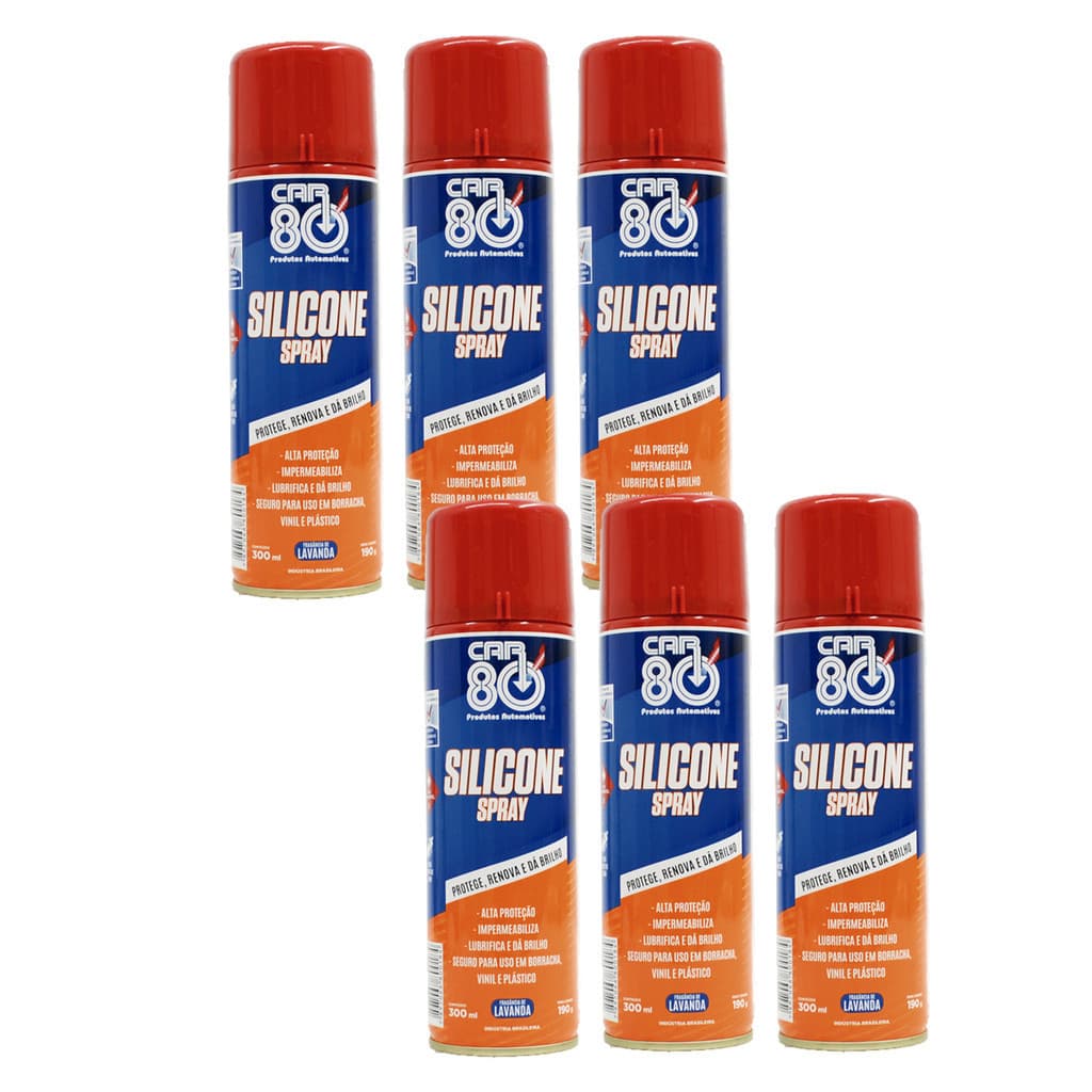 Silicone Spray Lubrificante Alta Performance 300 ml 6 Unidade