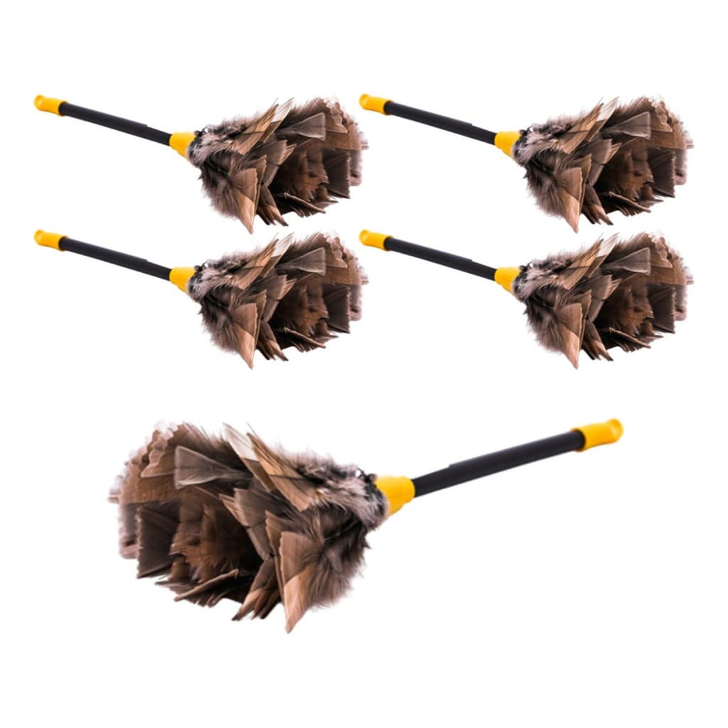 Kit 5 Espanadores Penas Peru 42cm, Penas Naturais, Pó Poeira