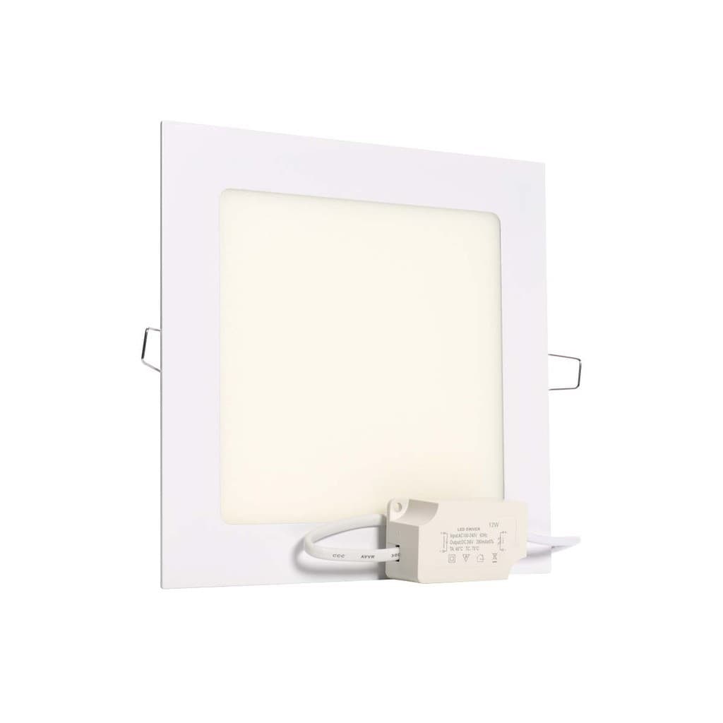 Plafon Led 12w Branco Frio Quadrado Embutir