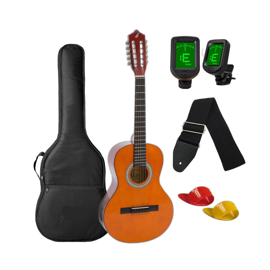 Viola caipira de 10 cordas Giannini Start acústica VS-14 Natural Brilhante com capa Afinador digital e Correia
