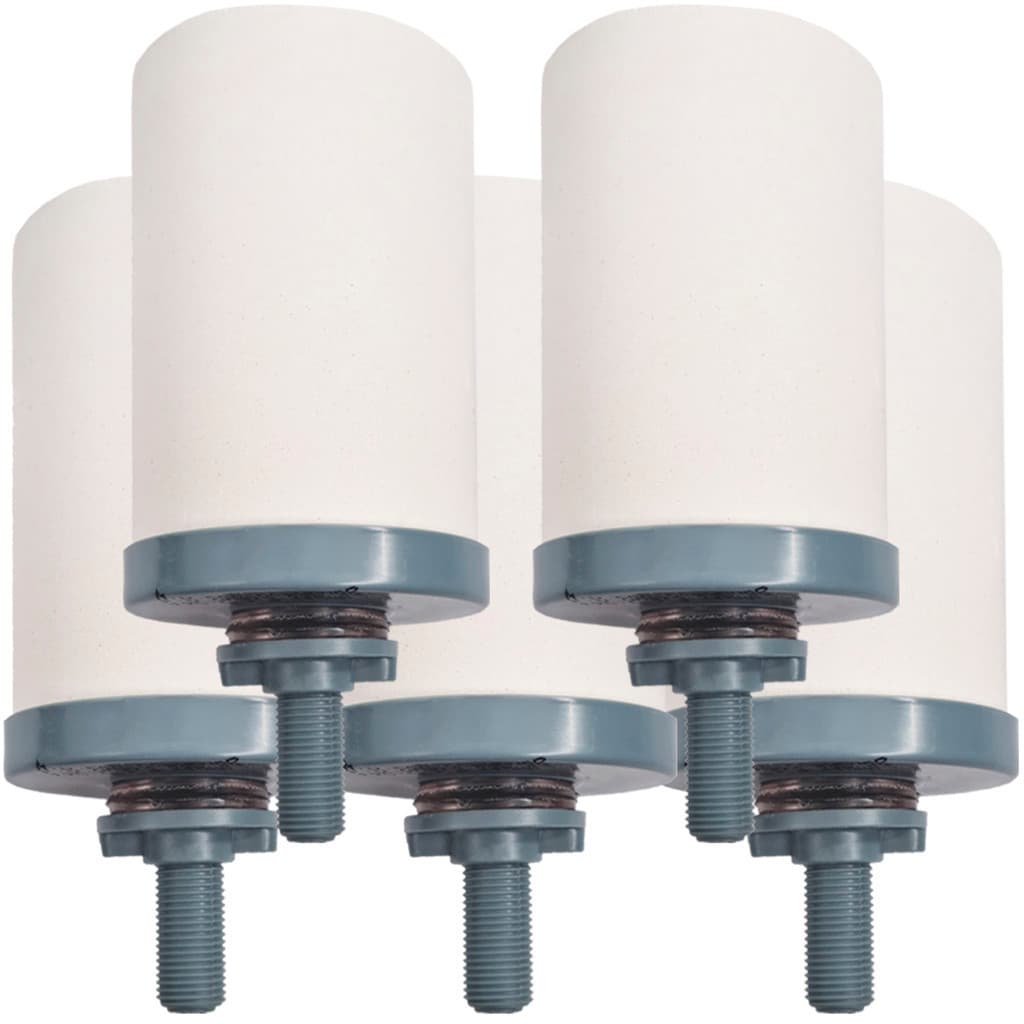Kit 5 Velas Cerâmica Filtragem Carvão Ativado Compatível Filtro Barro E Plástico Acquapure Acquamar