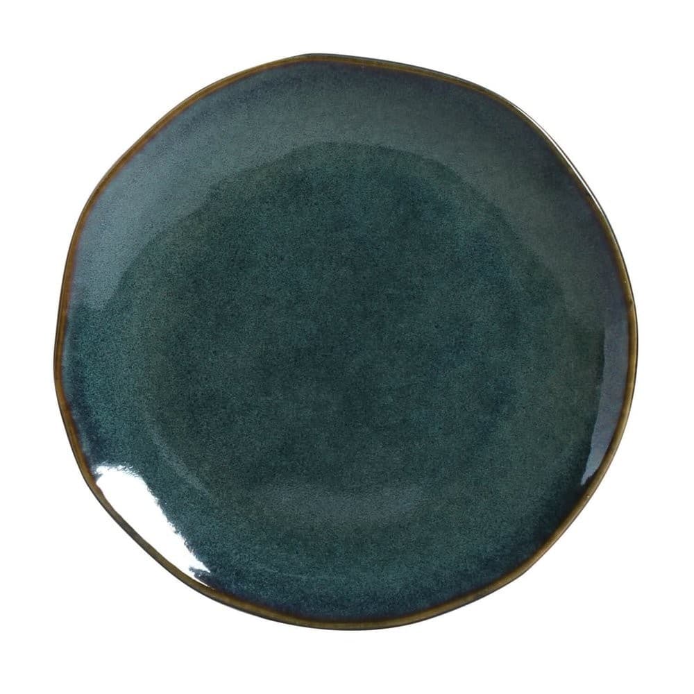Jogo 6 Pratos de Sobremesa de 19,5cm Cada Orgânico Oceano Porto Brasil em Stoneware