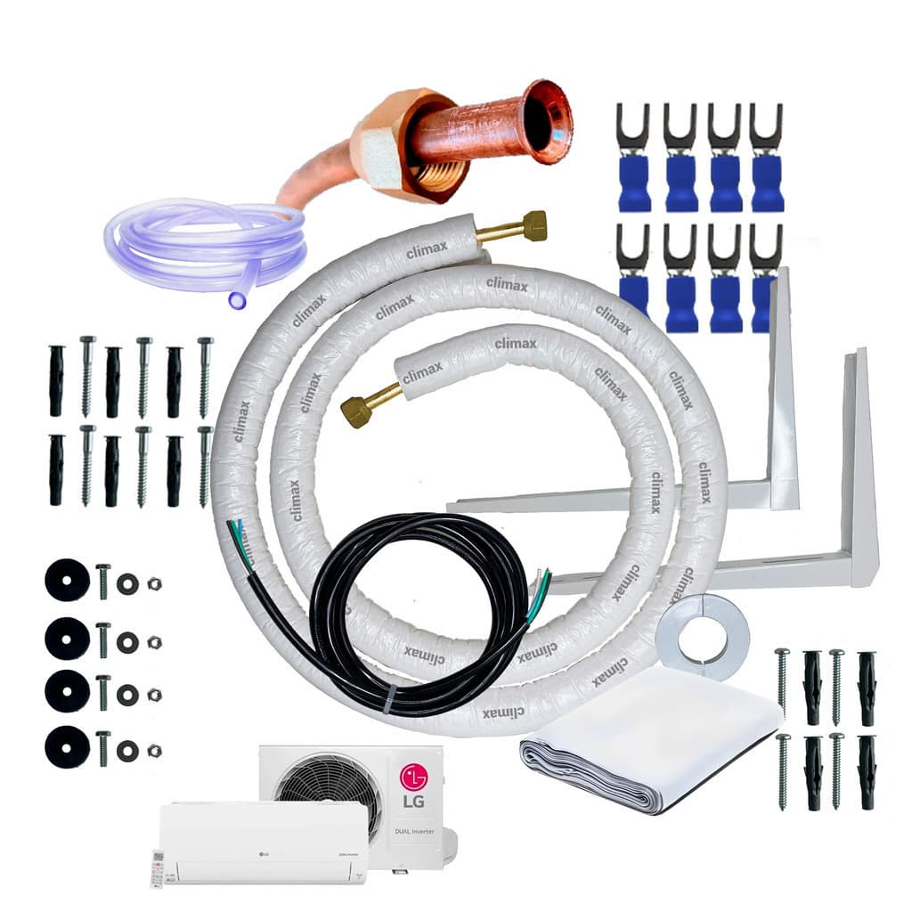 kit para instalação de ar condicionado lg dual inverter 24000 btus 1/4 x 5/8 completo 3 metros