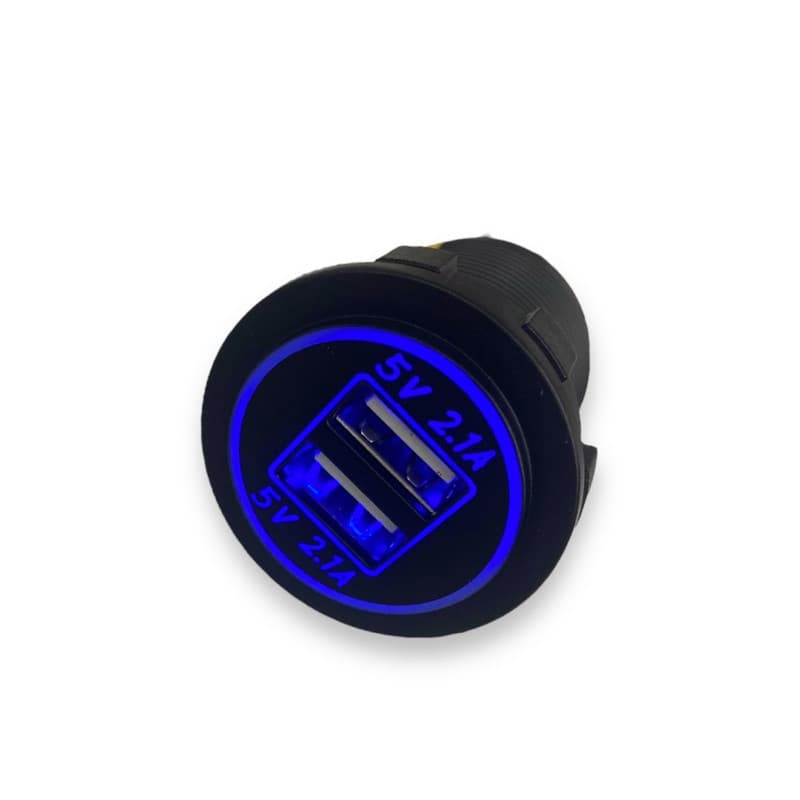 Carregador Tomada Usb Veicular 4.2A( 2.1A + 2.1A ) usb padrão veicular carregamento turbo azul blue
