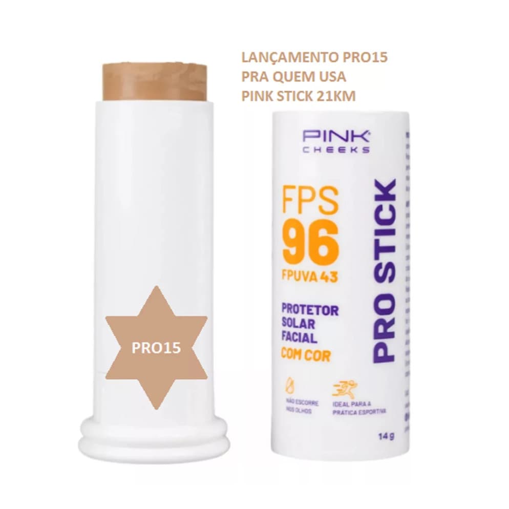 Pro Stick Protetor Solar Facial Fps96 Pro15 Pink Cheeks 14g