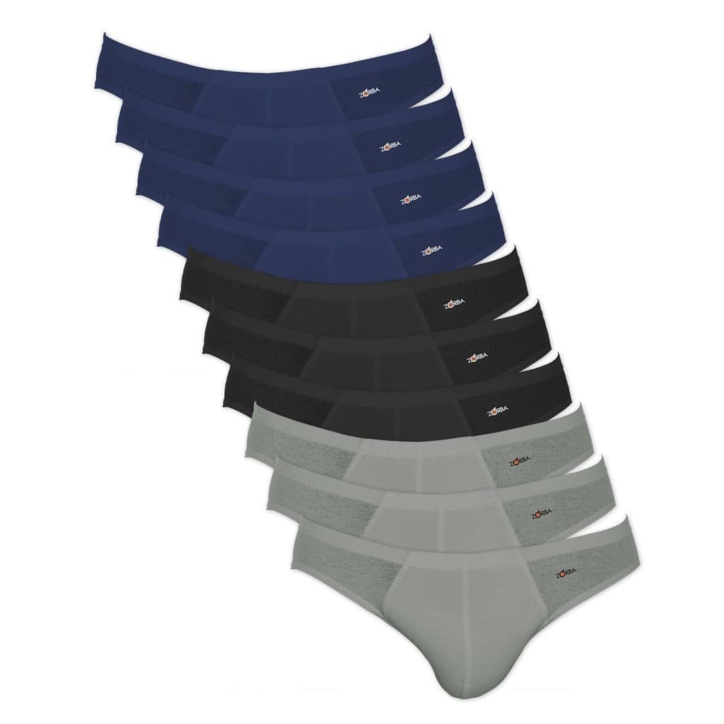Kit Com 10 Cuecas Zorba Slip Algodão 791 - 100% Algodão
