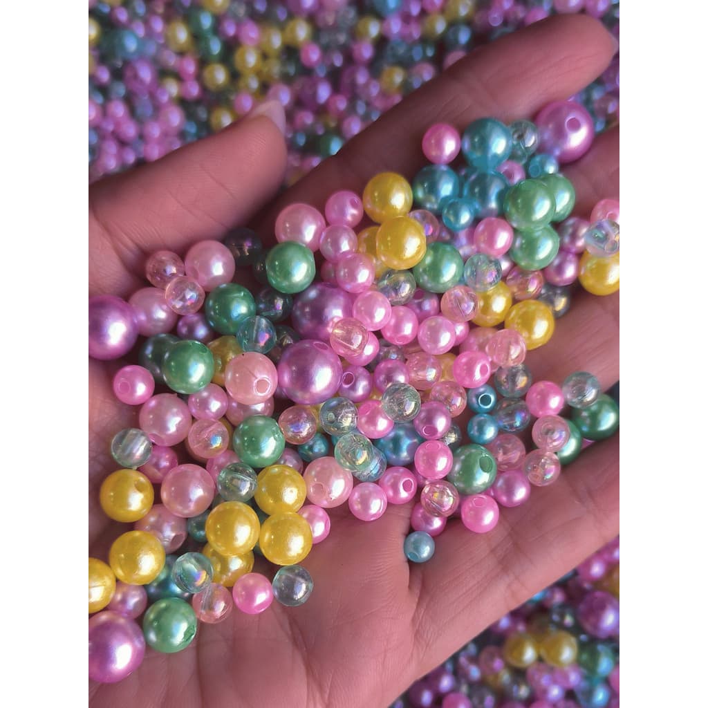 Pérolas Para Bordado Mix Misturado Pac 60 peças -6/8/10mm Contas Acrílicas com furo passante Jóias DIY Miçangas